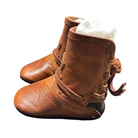 Freebird Baby Coal Leather Tall Western Boho Boots Size 3-6 Months in Brown NEW - Picture 4 of 10